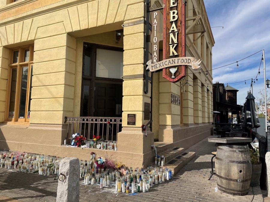 memorial set up at the site of the shooting in Old Town Temecula