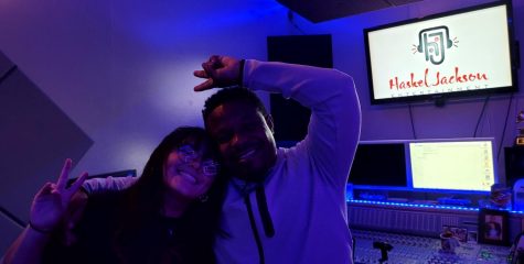 Haskel Jackson and Camryn Friday in his Inglewood studio.