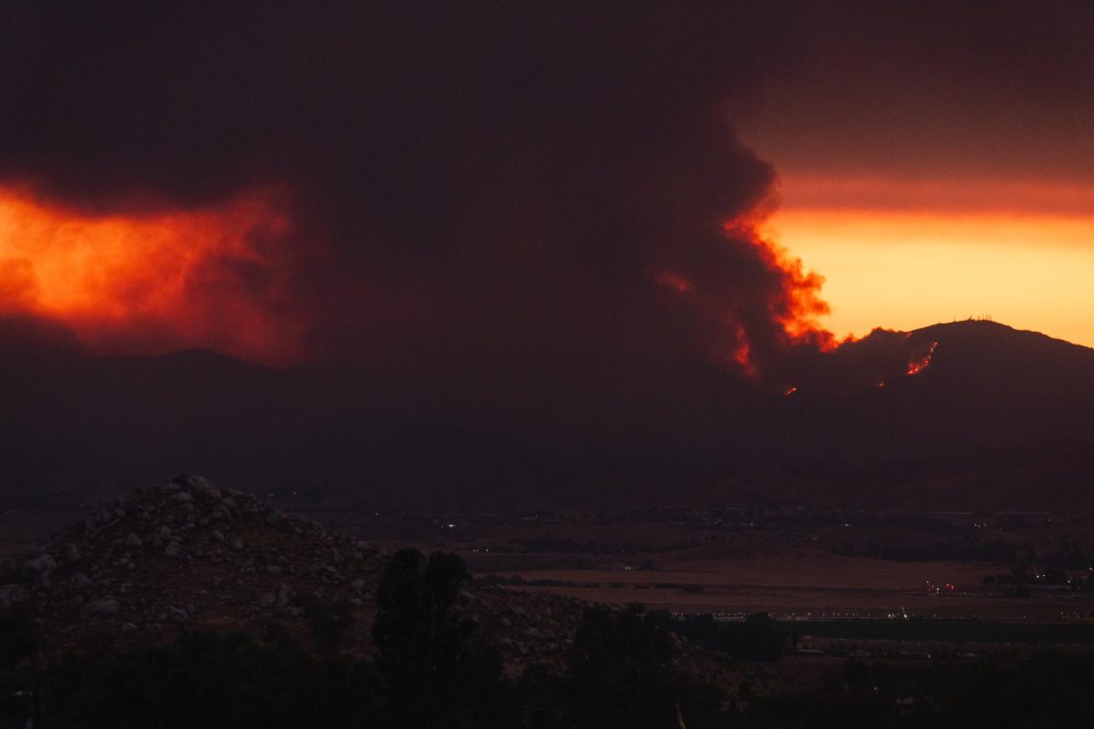 The Airport Fire burns in the hills outside of Lake Elsinore