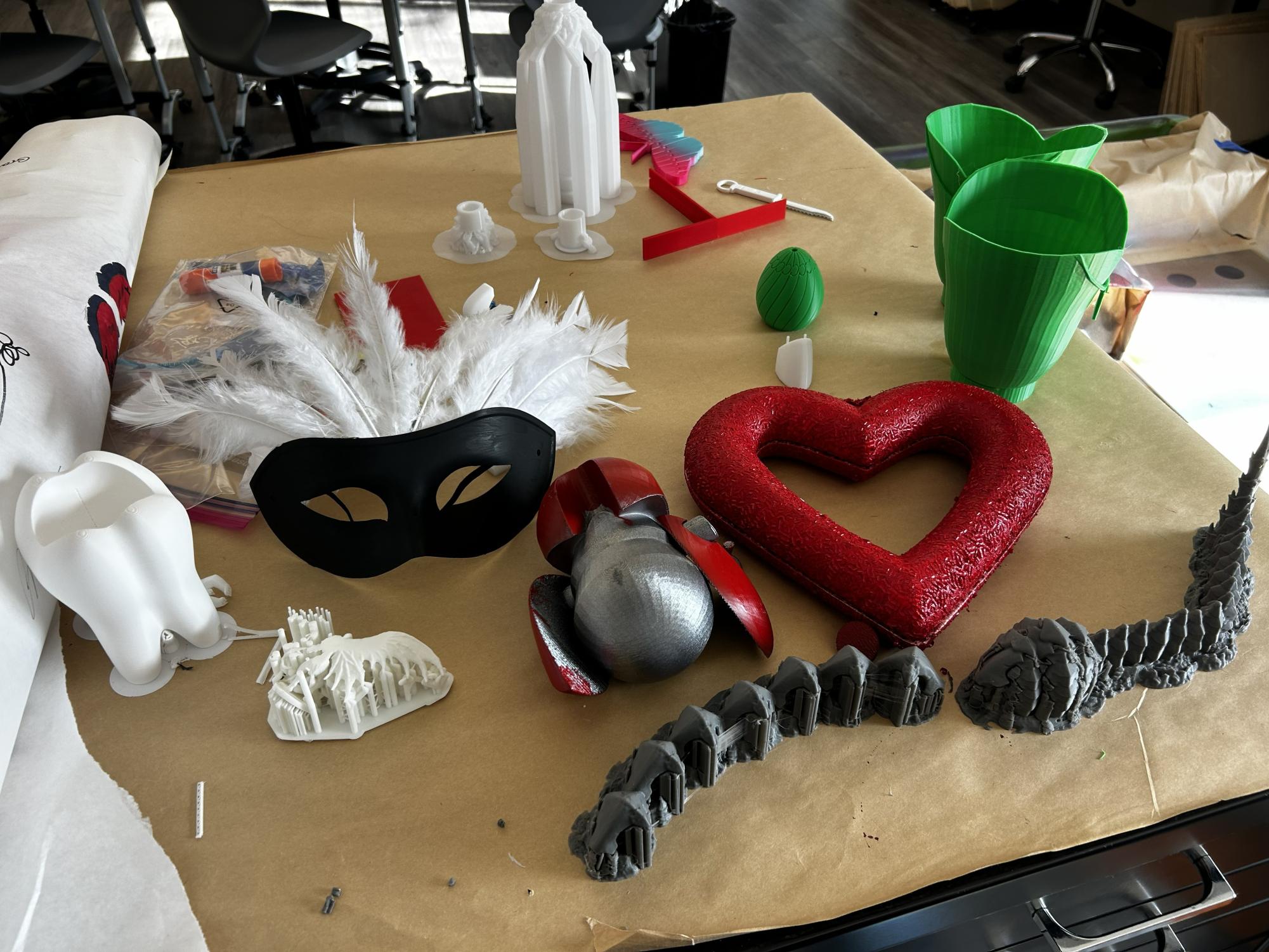 Creative Works in progress in the Makerspace